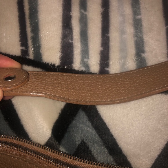 Furla Convertible Leather Crossbody Hobo Bag Tan - Picture 10 of 11